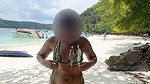 Bhabhi Changing her bra on beach