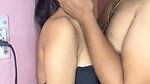 Boyfriend pressing her boobs