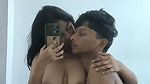 Boyfriend suck her boob rubing her gf pussy