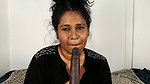 Horny Indian lily bhabhi suck black dilo  drilling her pussy
