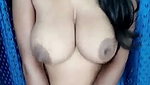 Sexy bhabhi pressing her own boobs  enjoying