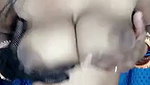 Sexy bhabhi pressing her own boobs  enjoying