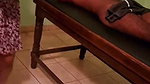 Aunty give massage  showing her ass