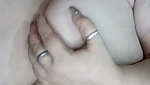 Mature aunty showing her huge boobs  pressing