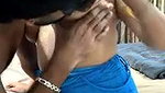 Boyfriend suck his gf boob  showing