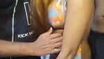 Foursome couple having fun  showing