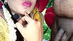 Husband jerking  pressing his wife boobs