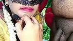 Husband jerking  pressing his wife boobs