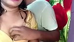 Husband jerking  pressing his wife boobs