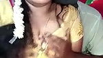 Husband jerking  pressing his wife boobs
