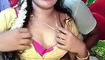 Husband jerking  pressing his wife boobs