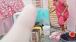 Youtuber aunty washing dress  showing her boobs