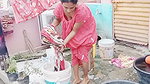 Youtuber aunty washing dress  showing her boobs