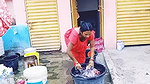 Youtuber aunty washing dress  showing her boobs