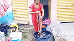 Youtuber aunty washing dress  showing her boobs