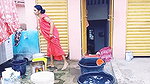 Youtuber aunty washing dress  showing her boobs