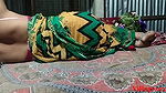 Wife sex in green saree with Hushband friend in night