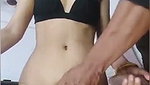 Slim bhabhi rubing her pussy  give Handjob