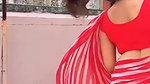 sanchita sexy navel in red saree