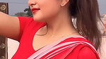sanchita sexy navel in red saree
