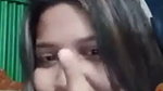 Beautiful girl showing on video call
