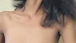 Beautiful slim girl pressing her boobs