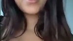 Beautiful horny girl showing her boobs  pressing on vc