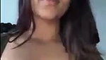 Beautiful horny girl showing her boobs  pressing on vc