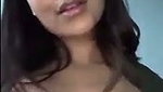 Beautiful horny girl showing her boobs  pressing on vc