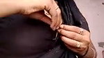 Wow black saree bhabhi showing her beauty boobs  pussy