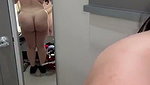 Beautiful hot girl showing her huge ass in mirror