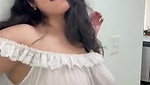 Beautiful hot sexy girl showing her boobs in transparent dress