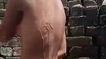 Sexy girl taking bath outdoor