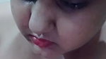Aunty showing her huge boobs  pressing