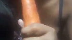 Hot girl suck carrot