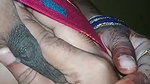 Husband Pressing wife boobs  milk coming out
