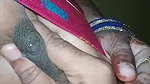 Husband Pressing wife boobs  milk coming out