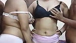 Two Bengali aunty enjoying with three devar