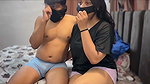 husband Pressing Boobs  give Blowjob