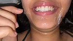 cum on mouth and boob press