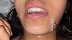 cum on mouth and boob press