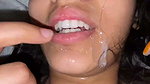 cum on mouth and boob press