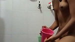 fingering pussy in bathroom