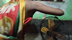 Sanu Vlogs showing side booobs while cleaning my fan