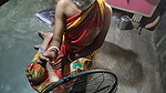 Sanu Vlogs showing side booobs while cleaning my fan