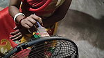 Sanu Vlogs showing side booobs while cleaning my fan