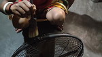 Sanu Vlogs showing side booobs while cleaning my fan