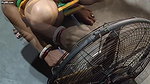 Sanu Vlogs showing side booobs while cleaning my fan