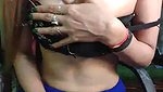Aunty oil massage her own boobs