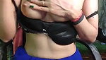 Aunty oil massage her own boobs